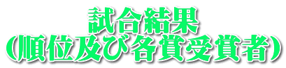 試合結果 (順位及び各賞受賞者)